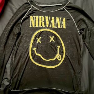 Size small black/grey nirvana long sleeve thin shirt. Great condition!